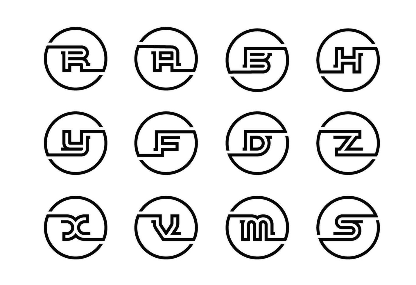 Abstract logo set text logos 35692645 Vector Art at Vecteezy