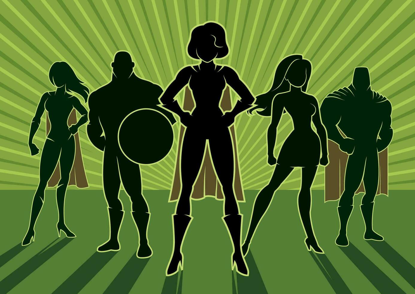 Superhero Team 3 vector