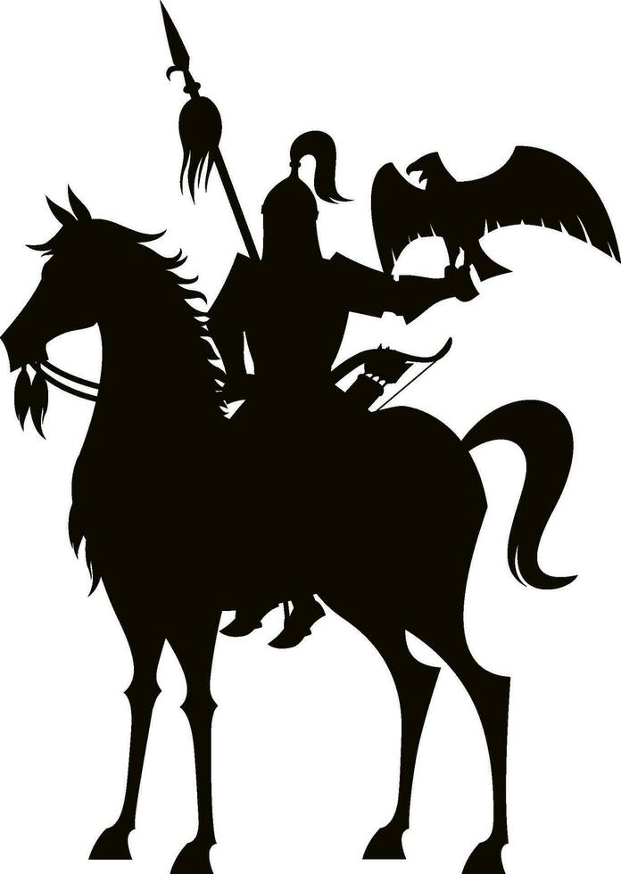 Mongol Warrior on White vector