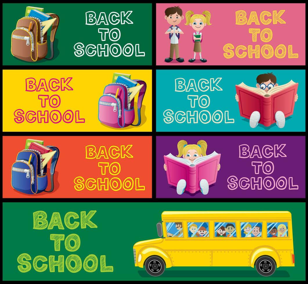 School Banner Set Part 1 vector