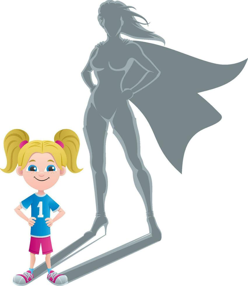 niña superheroína concepto 2 vector