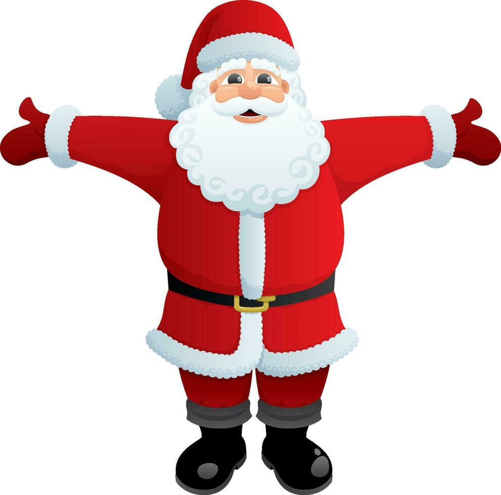 Santa Hug on White vector