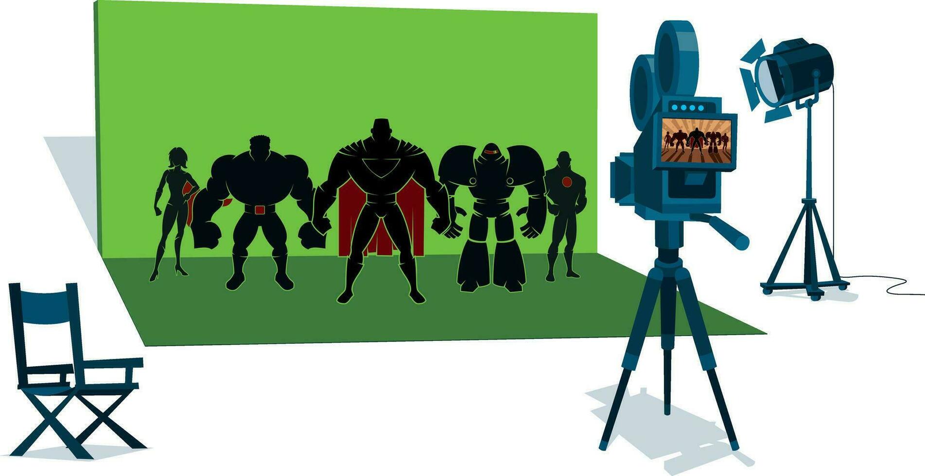 superhéroe equipo película conjunto vector