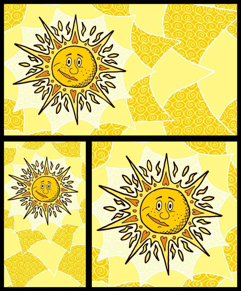 Sun Backgrounds Set vector