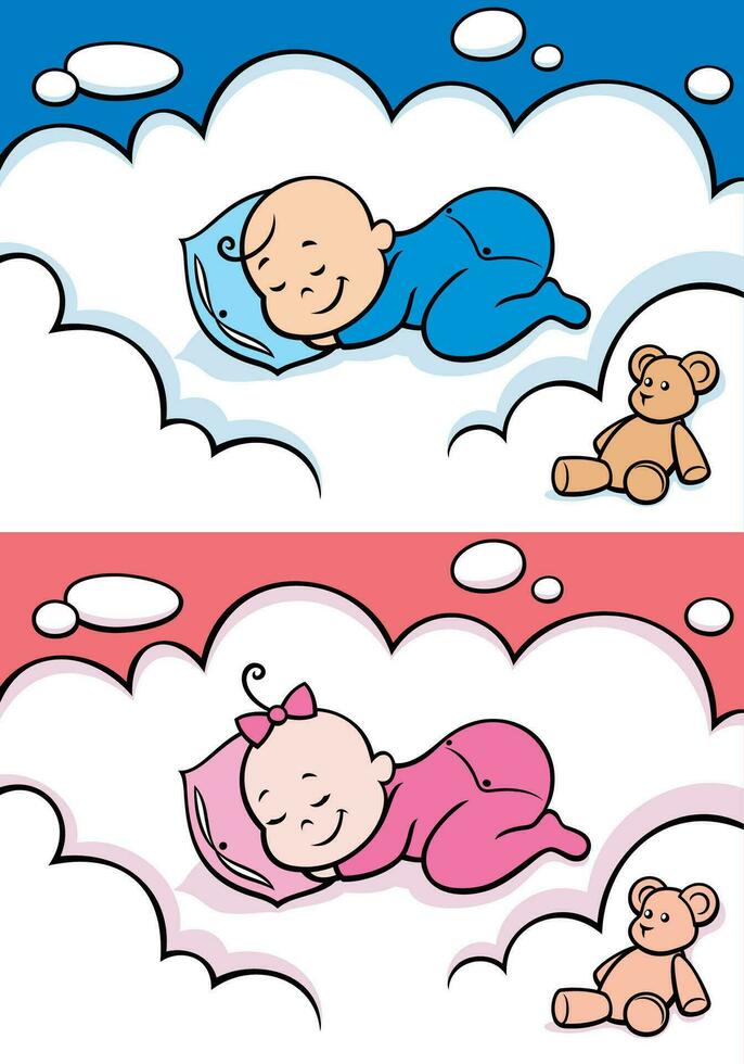 Sleeping Baby Set vector