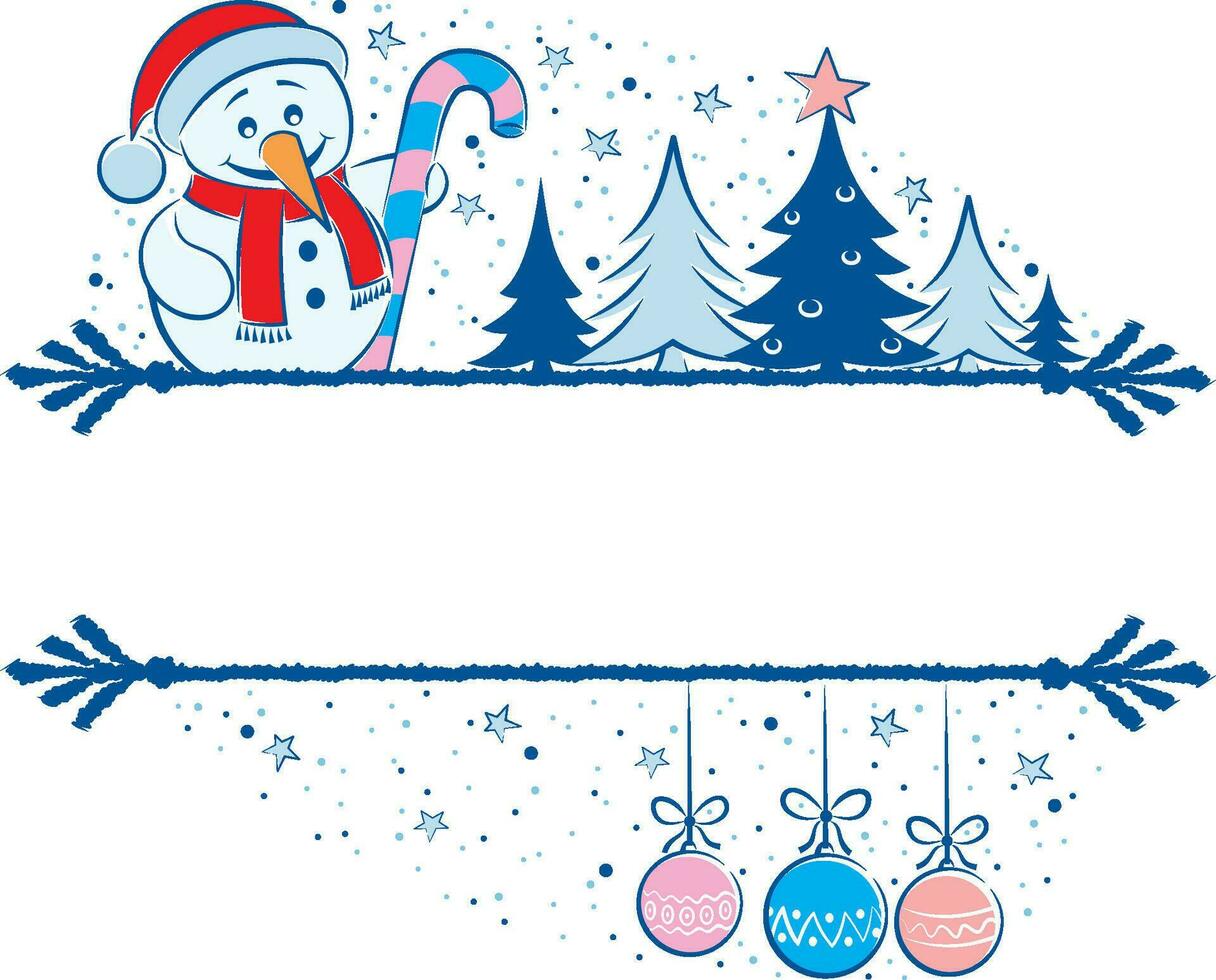 Snowman Frame on White vector