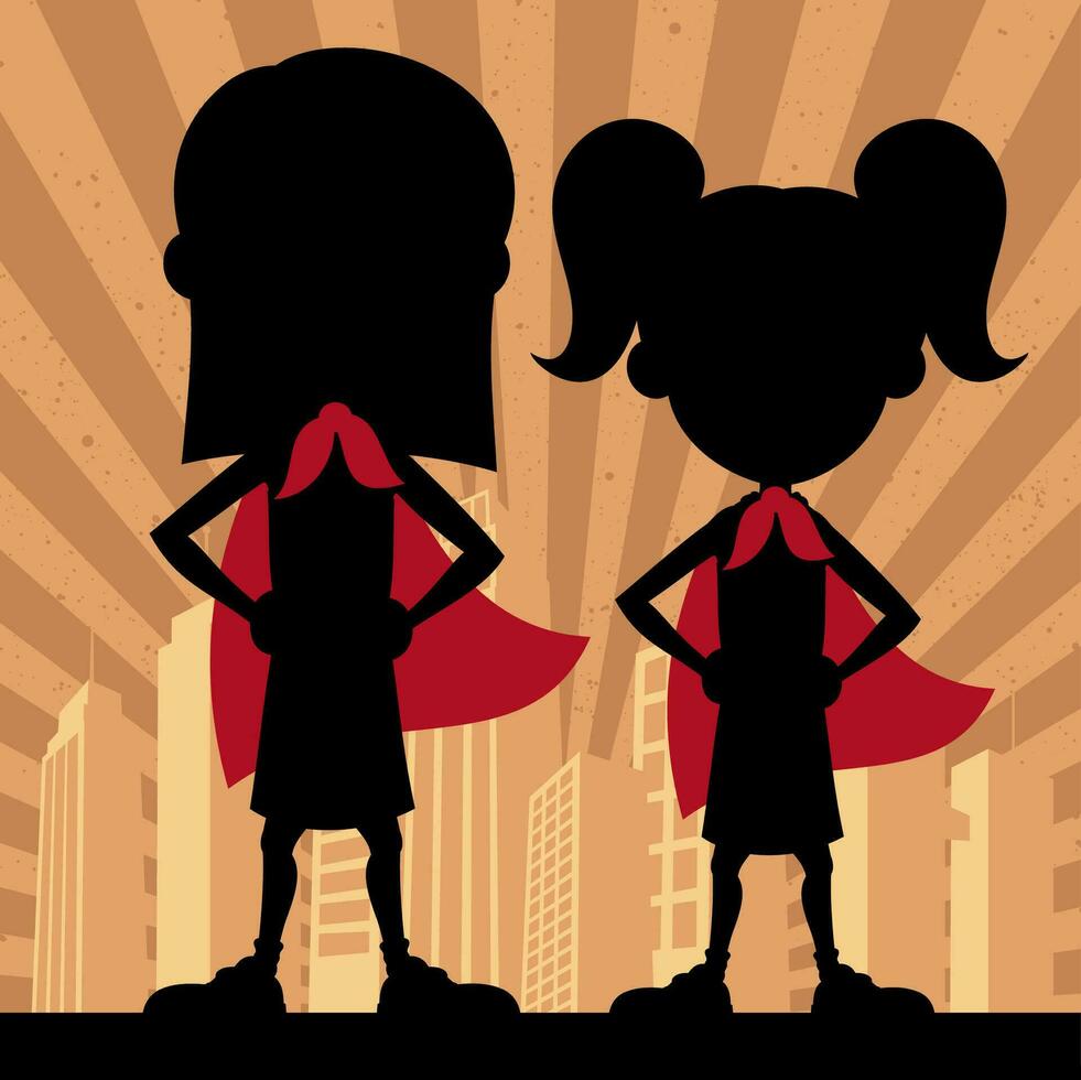 Super Kids 2 Girls vector