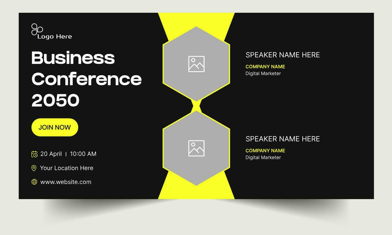 Creative webinar banner template design, business conference banner, grow business webinar banner design, editable vector eps 10 file format