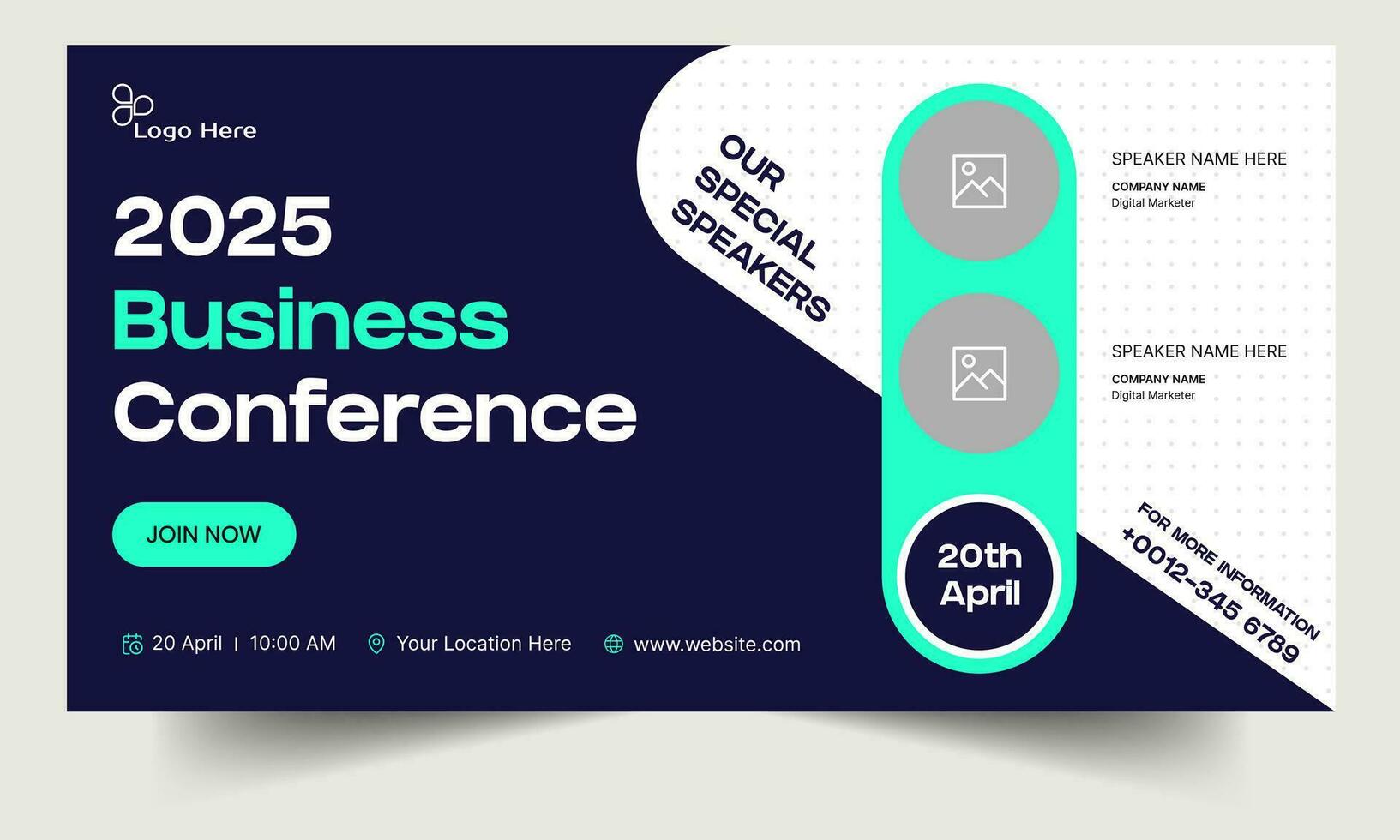 New year webinar banner template design, business webinar banner 2025, invitation card, conference banner design, vector illustration eps 10 file format