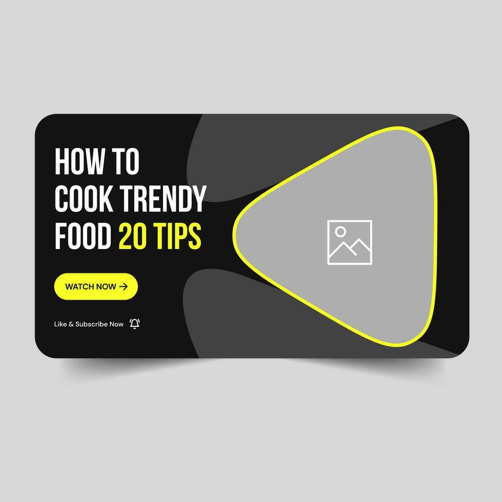 Trendy food vector thumbnail banner design, food review banner, fully editable vector eps 10 file format