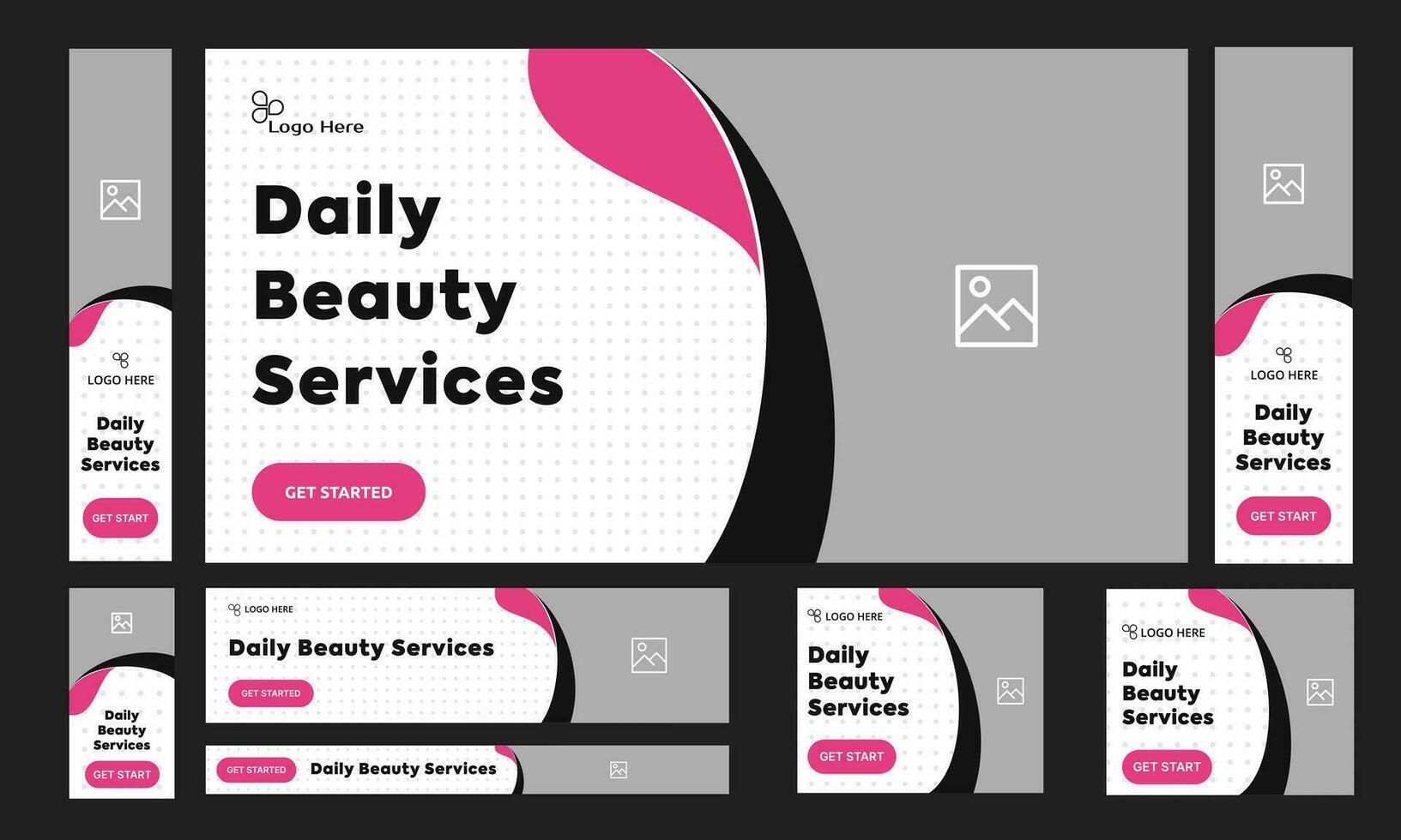 Creative beauty and spa web set banner design for social media post, spa salon services banner design, editable vector eps 10 file format
