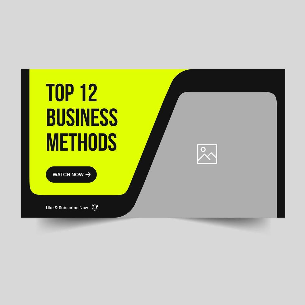 Creative business methods video thumbnail banner design, web banner, video cover banner design, fully editable vector eps 10 file format
