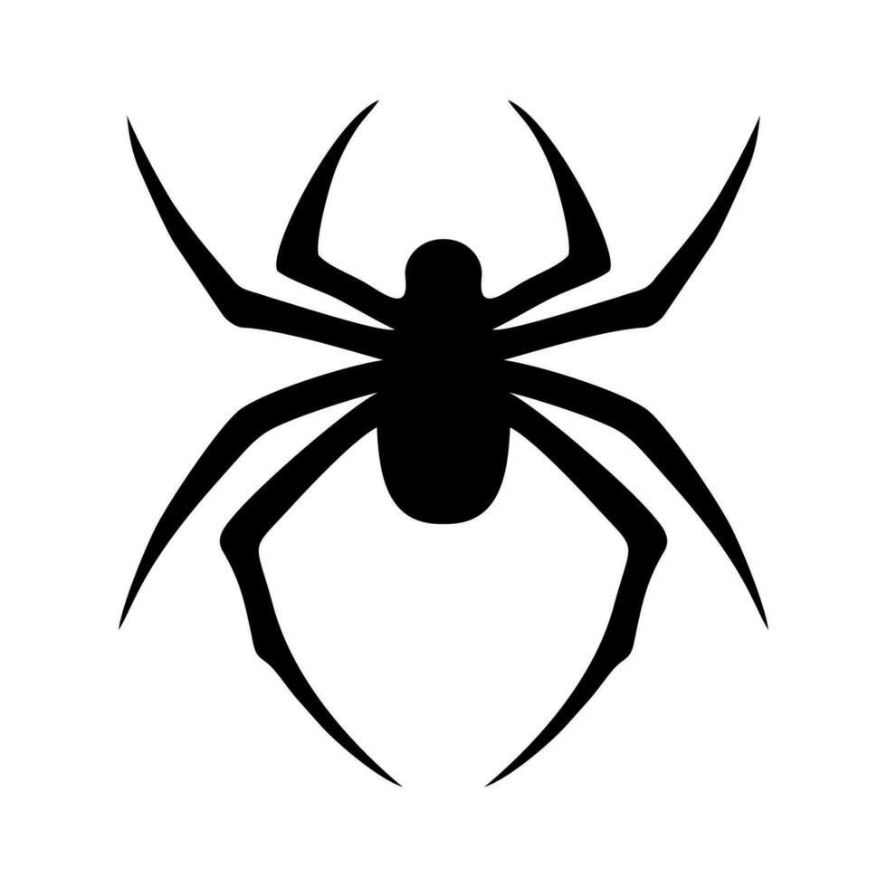 Black spider icon. Spider silhouette isolated on white background. Vector illustration