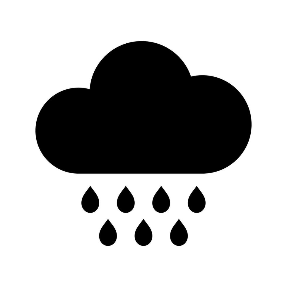 Cloud and Heavy rain icon. Rain weather forecast symbol isolated on white background. Vector illustration