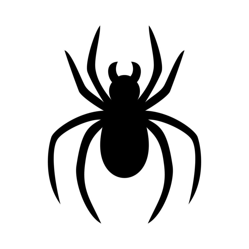 Black spider icon. Spider silhouette isolated on white background. Vector illustration