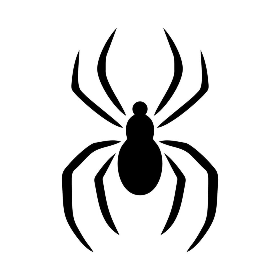 Black spider icon. Spider silhouette isolated on white background. Vector illustration