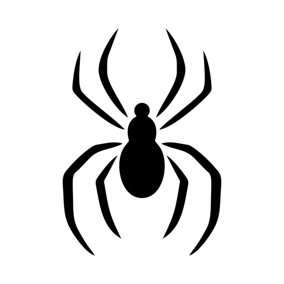 negro araña icono. araña silueta aislado en blanco antecedentes. vector ilustración