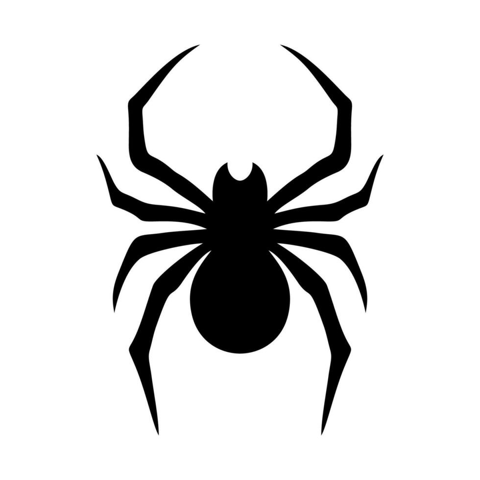 Black spider icon. Spider silhouette isolated on white background. Vector illustration