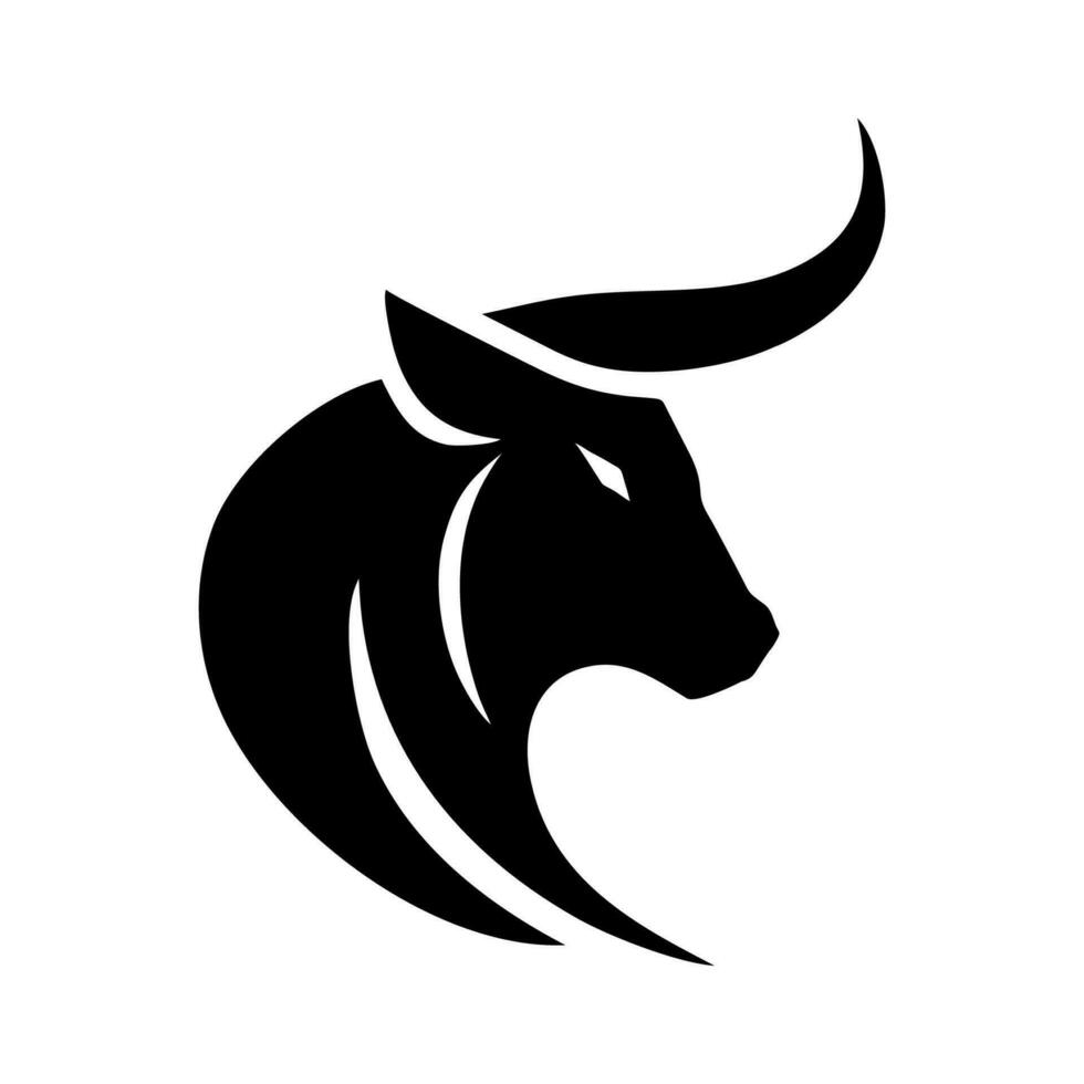 toro cabeza icono silueta símbolo. búfalo vaca buey aislado en blanco antecedentes. toro cabeza logo cuales medio fortaleza, valor y tenacidad. vector ilustración