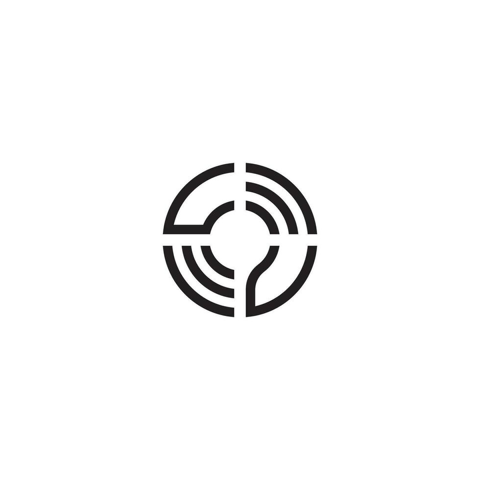VU circle line logo initial concept with high quality logo design vector