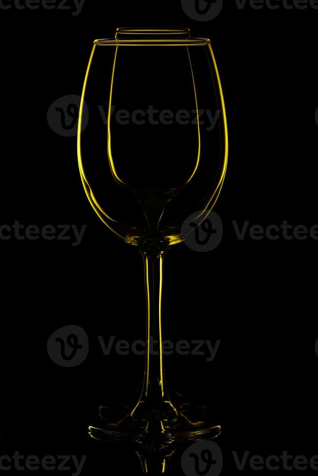 beautiful glass of wine on a black background photo