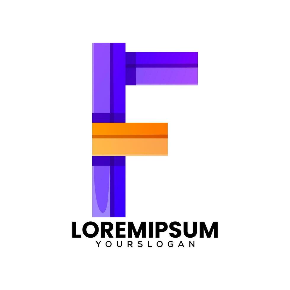 creative letter f colorful icon logo design vector