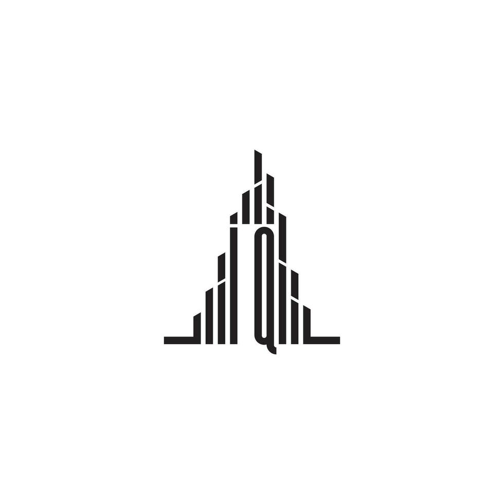 IQ skyscraper line logo initial concept with high quality logo design vector