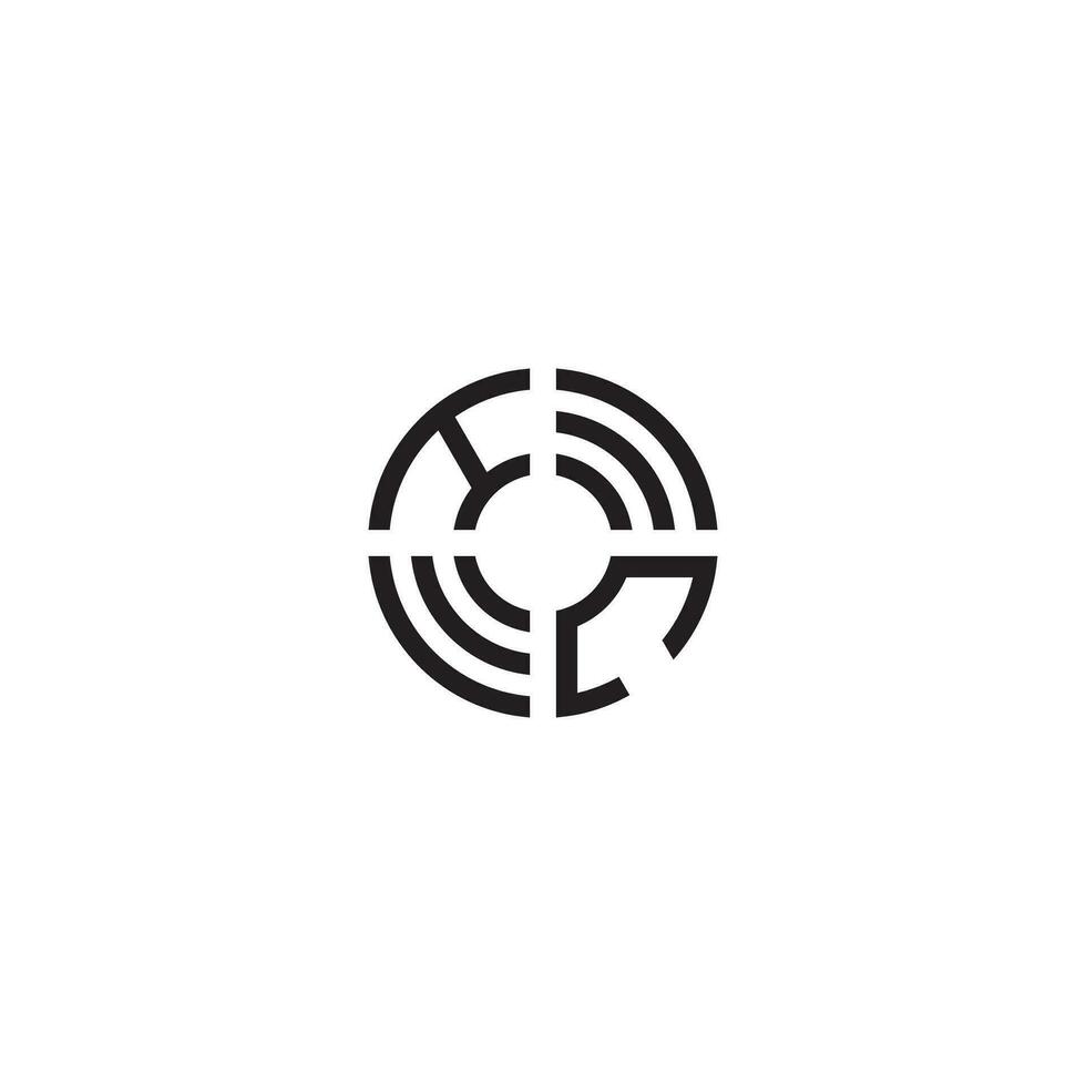 CH circle line logo initial concept with high quality logo design vector