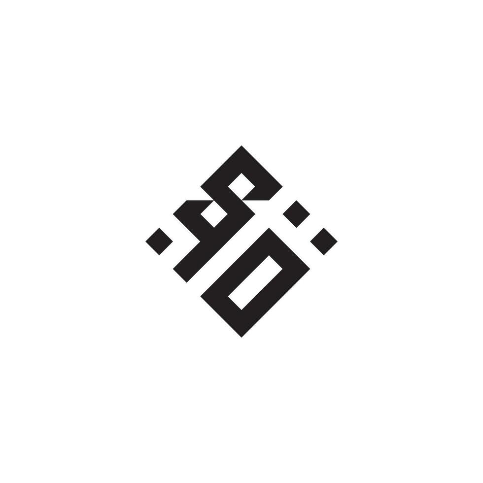 OS geometric logo initial concept with high quality logo design vector