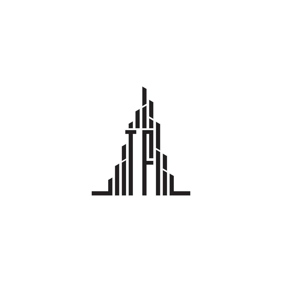 tf rascacielos línea logo inicial concepto con alto calidad logo diseño vector