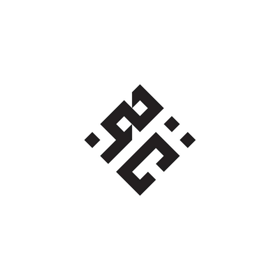 CZ geometric logo initial concept with high quality logo design vector