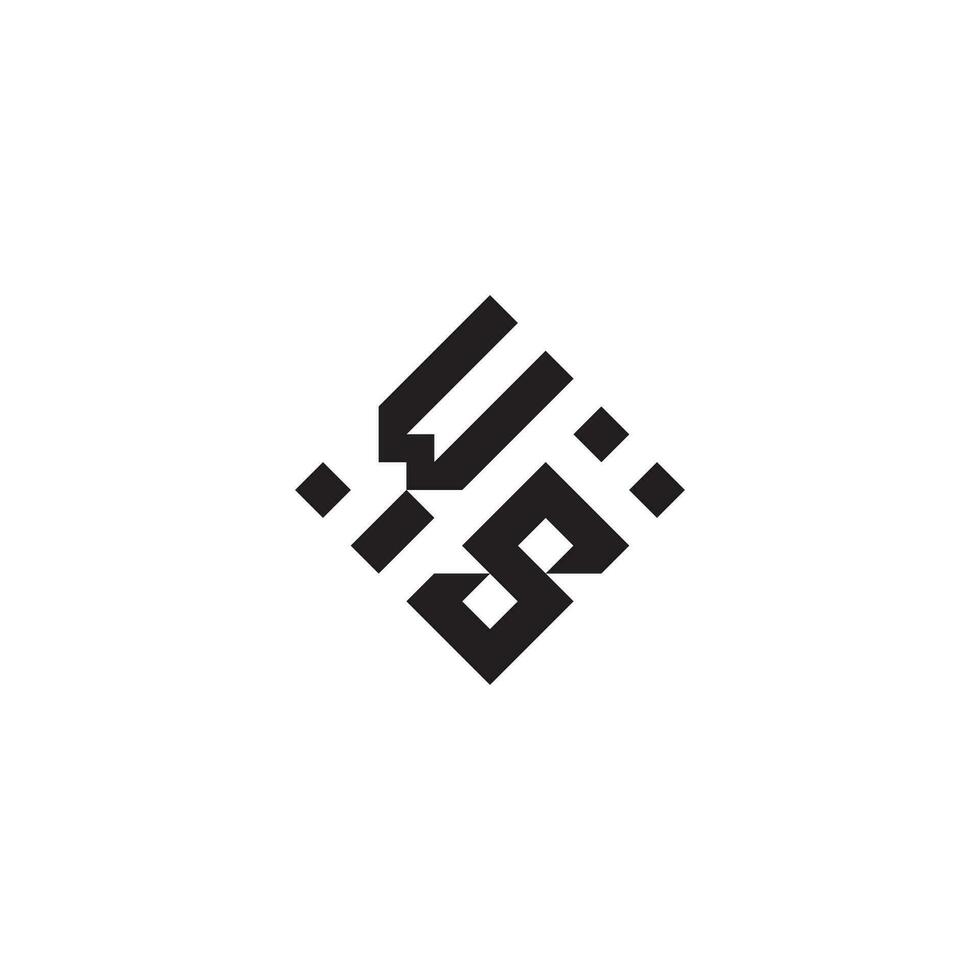 SW geometric logo initial concept with high quality logo design vector
