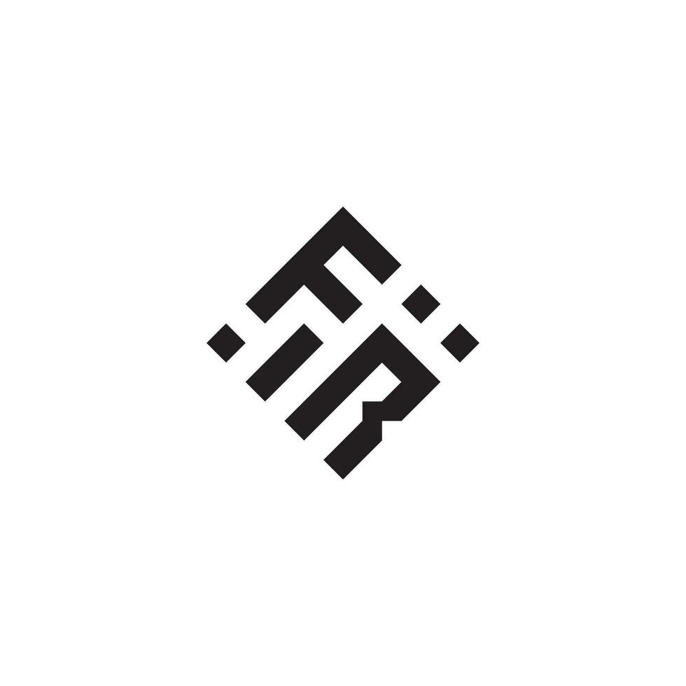 RF geometric logo initial concept with high quality logo design vector