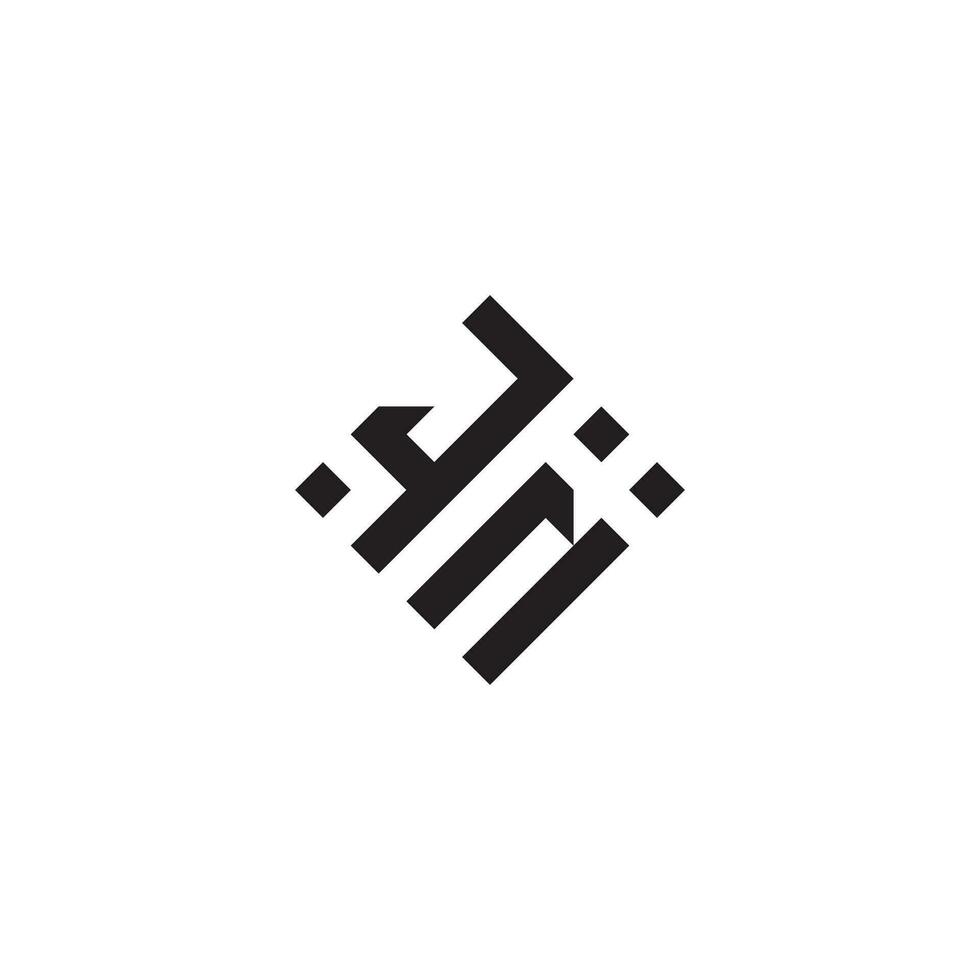 NJ geometric logo initial concept with high quality logo design vector