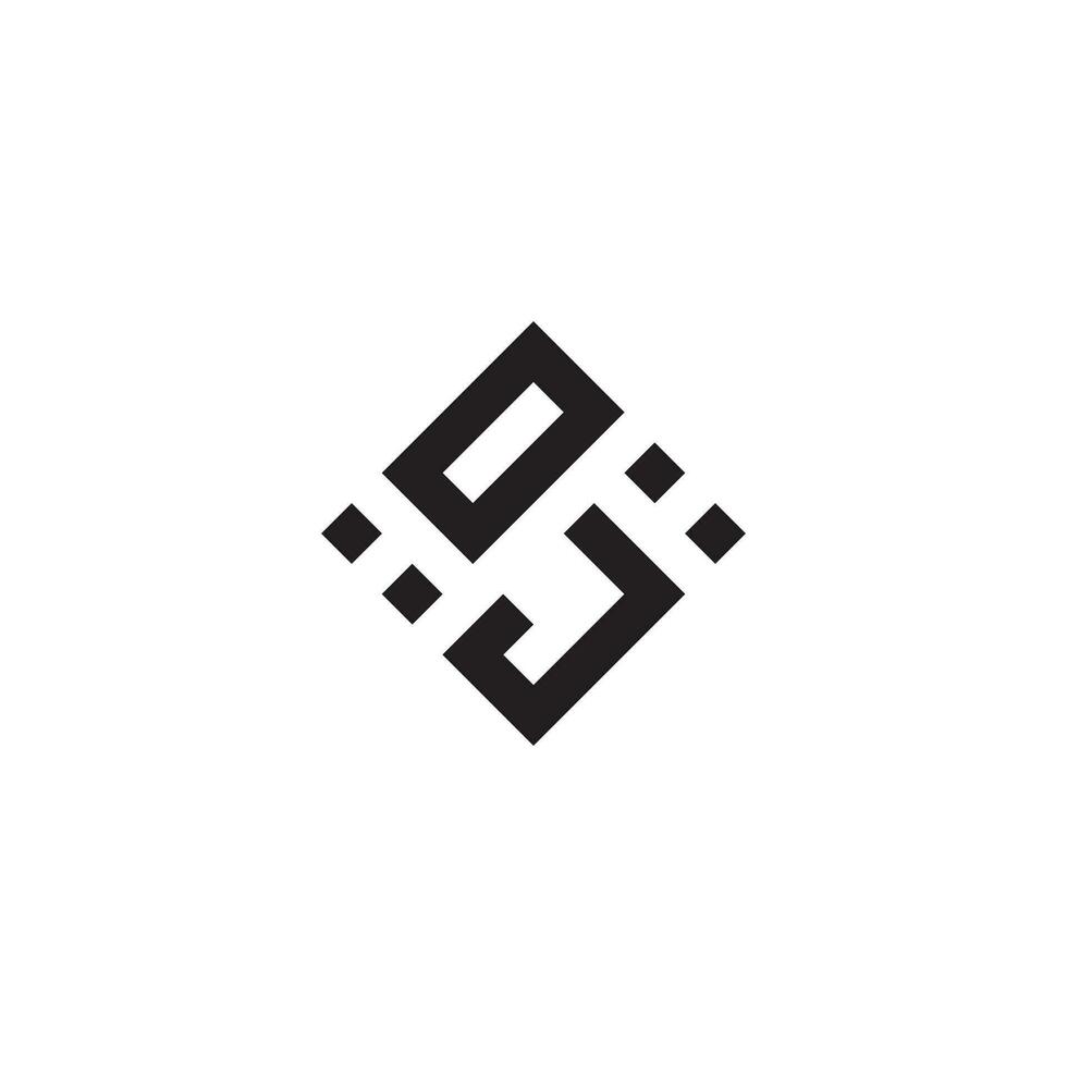 jo geométrico logo inicial concepto con alto calidad logo diseño vector