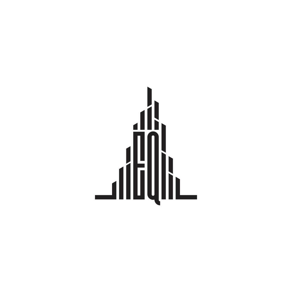 EQ skyscraper line logo initial concept with high quality logo design vector