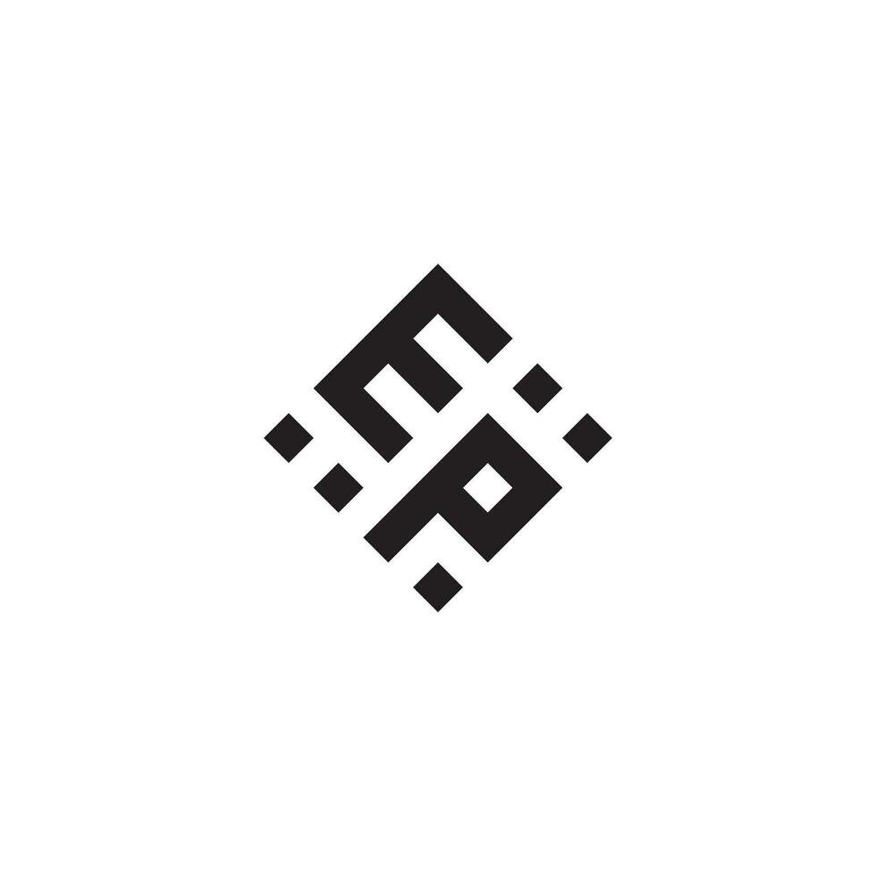 PE geometric logo initial concept with high quality logo design vector
