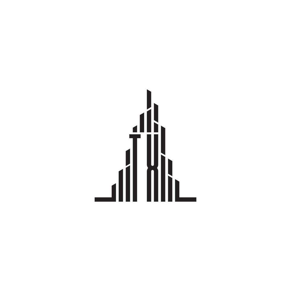 TX skyscraper line logo initial concept with high quality logo design vector