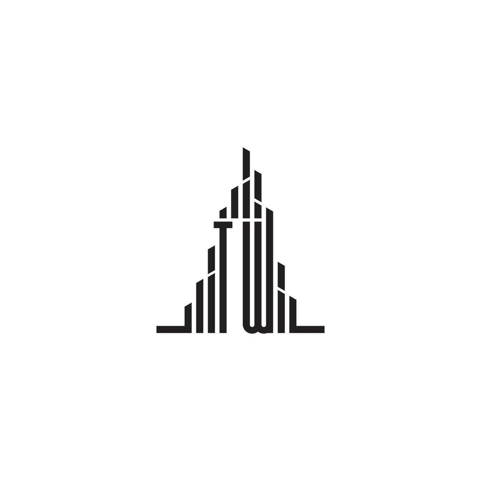 tw rascacielos línea logo inicial concepto con alto calidad logo diseño vector