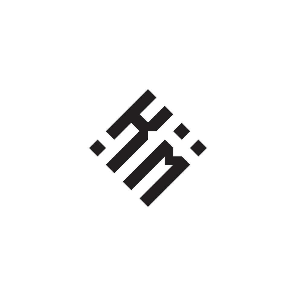 MK geometric logo initial concept with high quality logo design vector