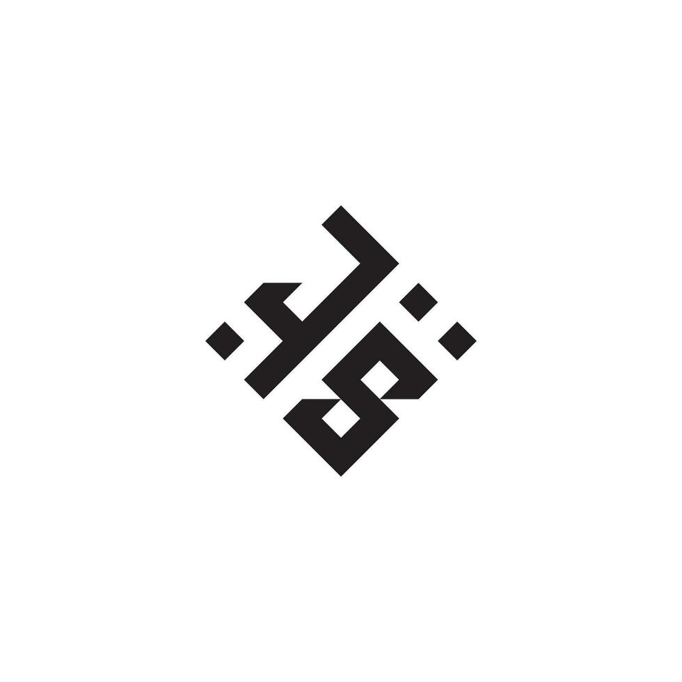 SJ geometric logo initial concept with high quality logo design vector