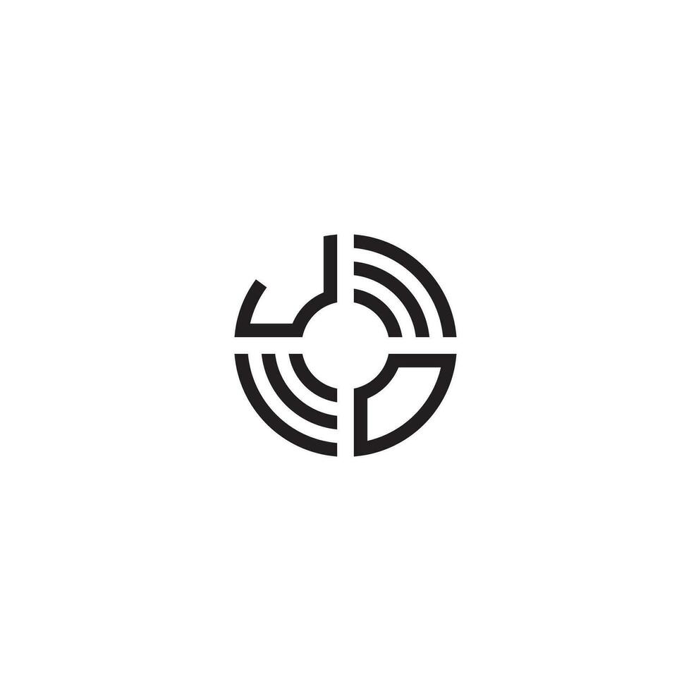 oj circulo línea logo inicial concepto con alto calidad logo diseño vector