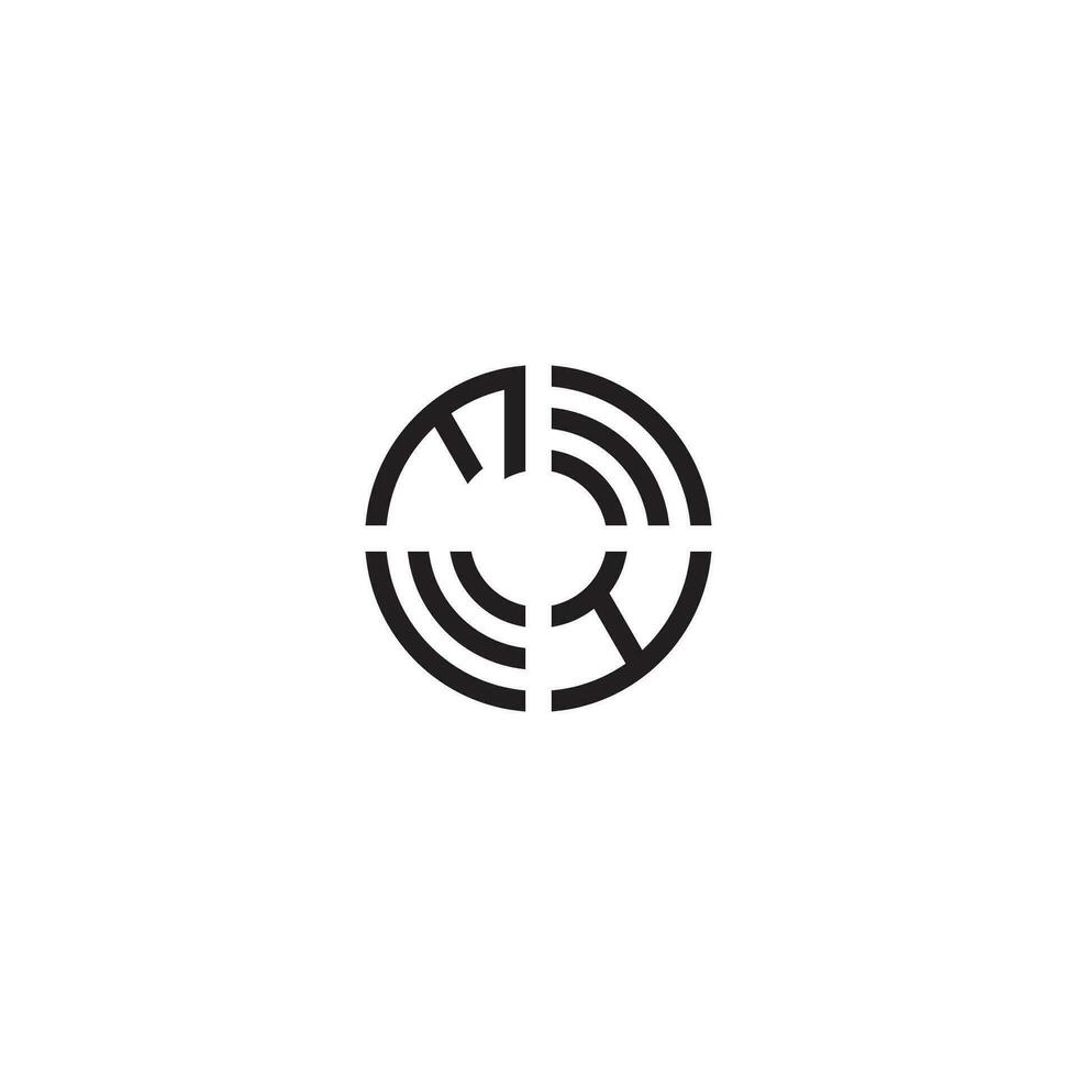HF circle line logo initial concept with high quality logo design vector