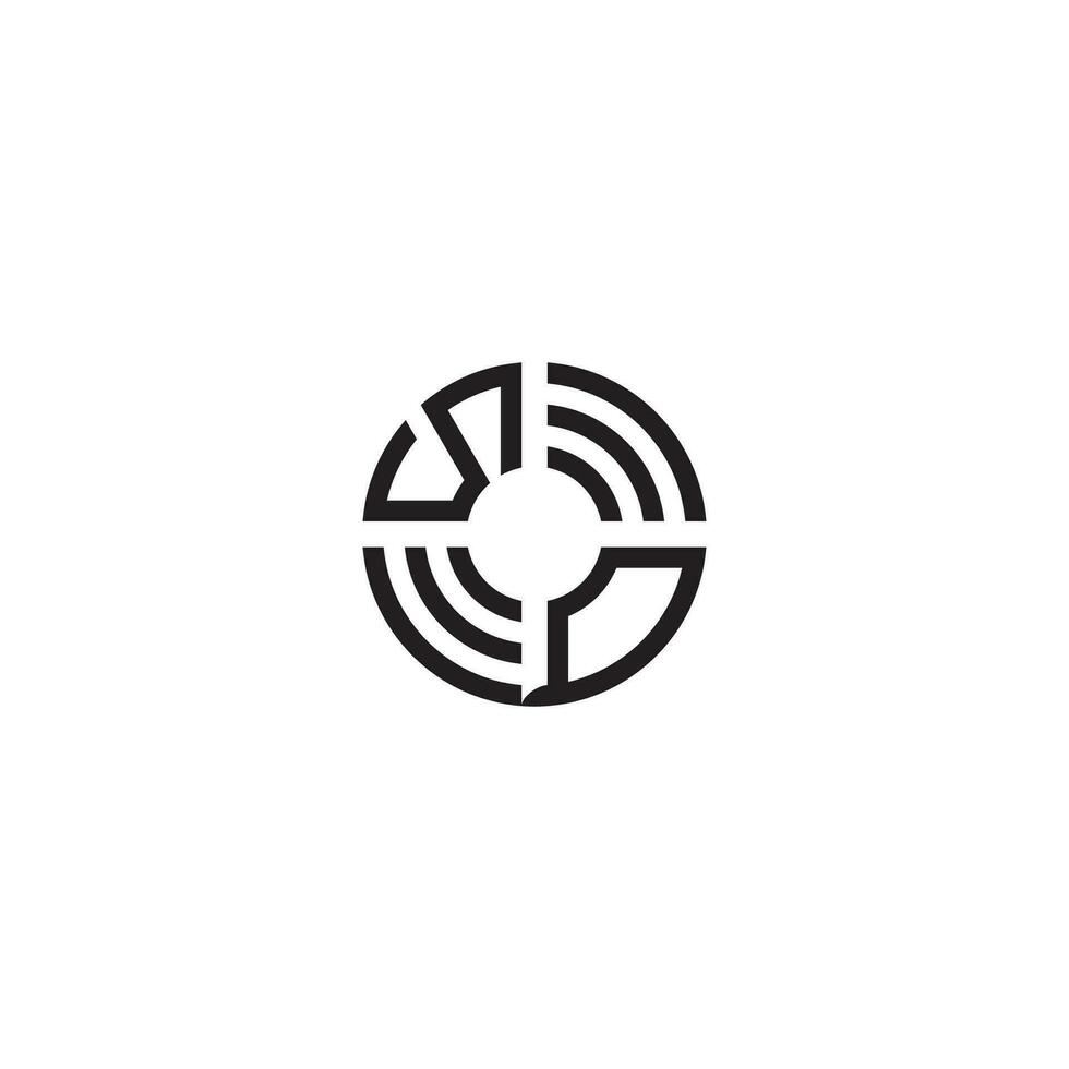 QS circle line logo initial concept with high quality logo design vector