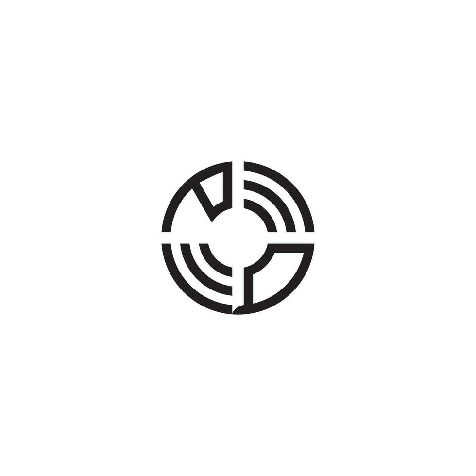 QP circle line logo initial concept with high quality logo design vector