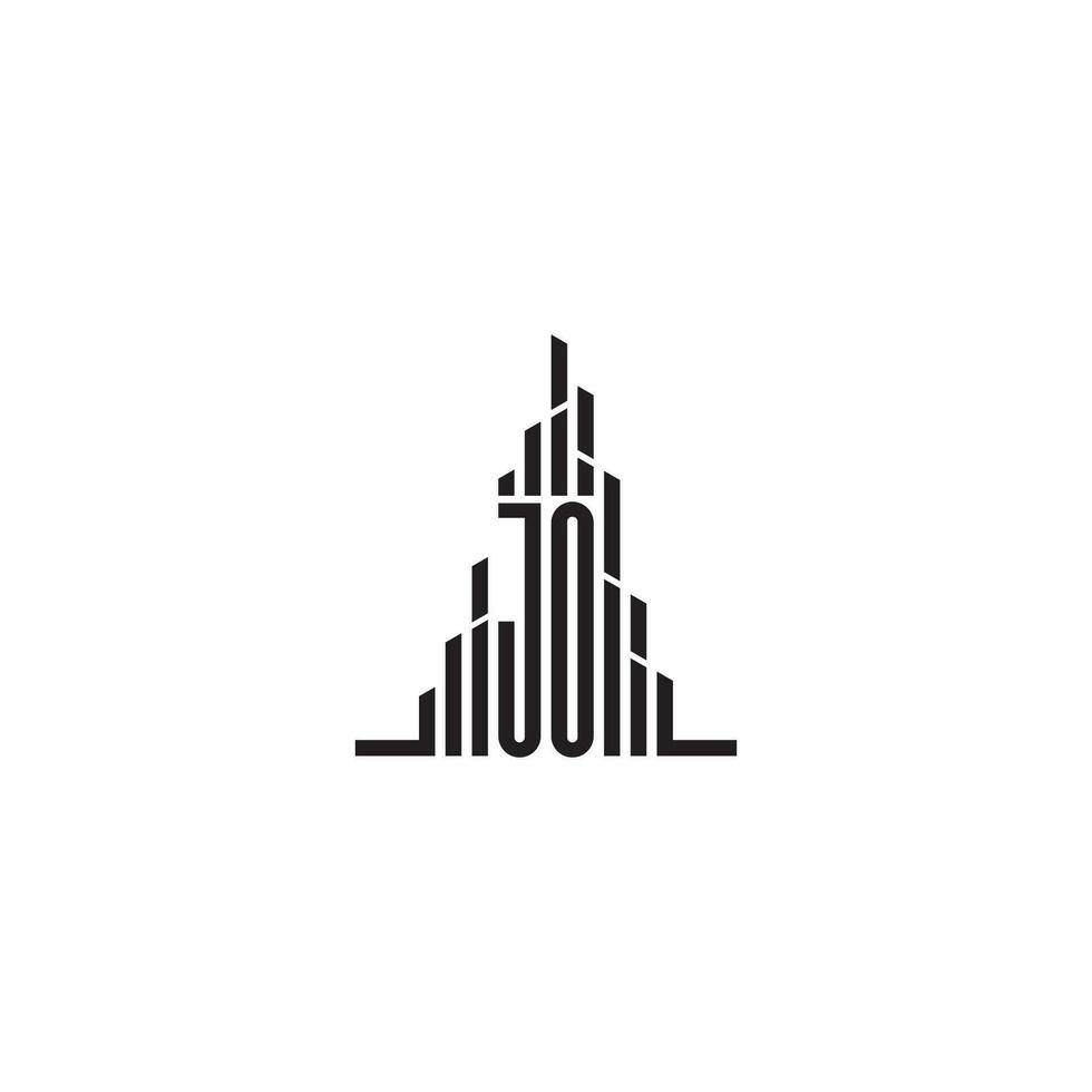 JO skyscraper line logo initial concept with high quality logo design vector