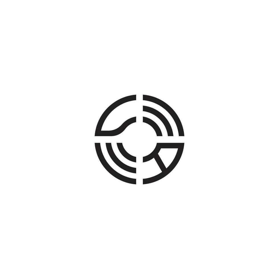 AV circulo línea logo inicial concepto con alto calidad logo diseño vector