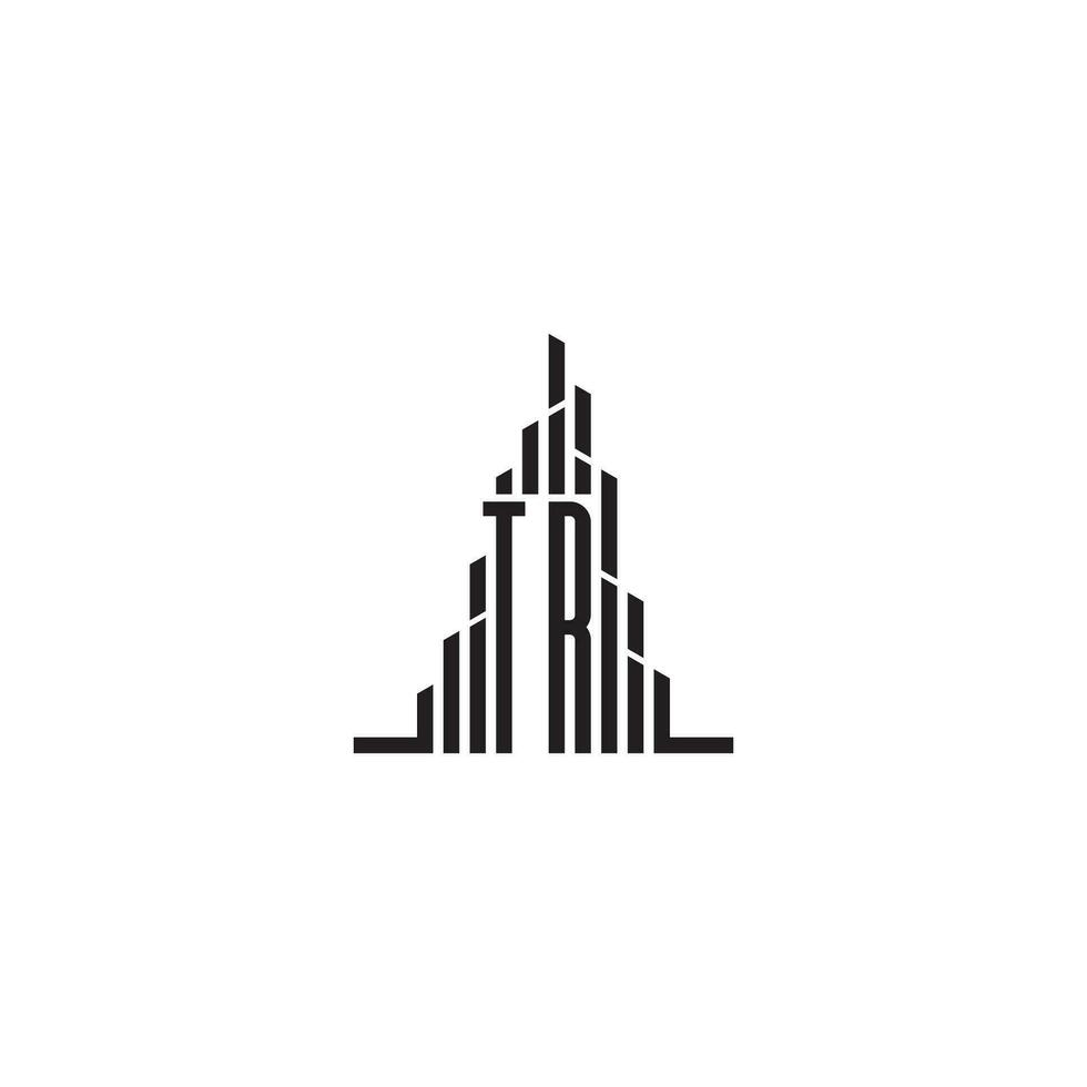 TR skyscraper line logo initial concept with high quality logo design vector