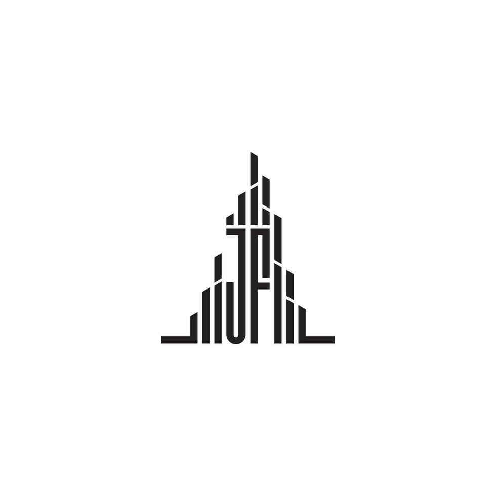 JF skyscraper line logo initial concept with high quality logo design vector
