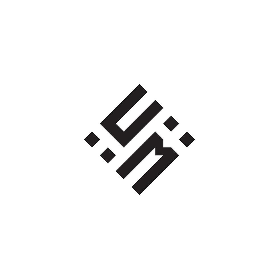 MU geometric logo initial concept with high quality logo design vector